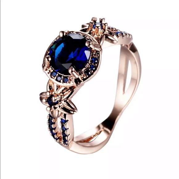 New! Rose gold/sapphire ring size 9 - Picture 4 of 7
